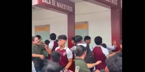 Estudiantes agreden a golpes al director del CBTIS 78 en Altamira, Tamaulipas