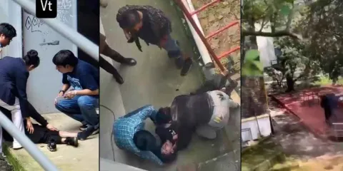 IMÁGENES SENSIBLES. Encapuchado mata a estudiante en el CCH Sur de la UNAM con arma blanca