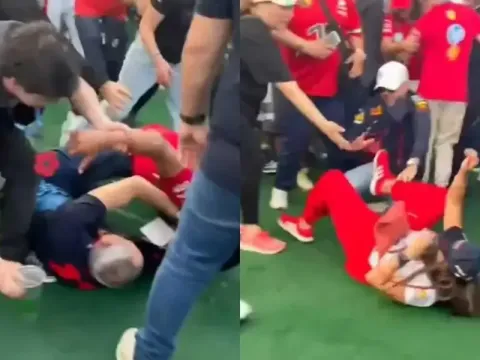 En el GP de México, cerveza, riñas, patadas, golpes y de todo