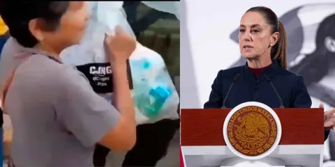 VIDEO. CJNG reparte despensas en Veracruz; Sheinbaum pide no legitimar la “falsa solidaridad”