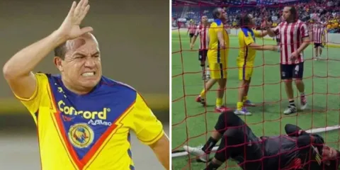 ¿Cachetada con guante Blanco? El ‘Cuau’ pierde la cabeza y se descuenta al portero de Chivas en juego de leyendas