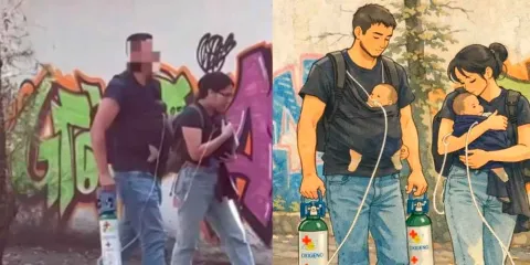 VIDEO. "El milagro" de las redes sociales. Localizan a padres que cargaban tanques de oxigeno y reciben apoyo