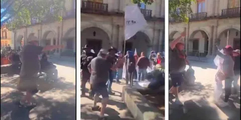 VIDEO. “Ya hubiera agentes del ICE golpeándolos”. Turista arremete contra protesta a favor de Venezuela