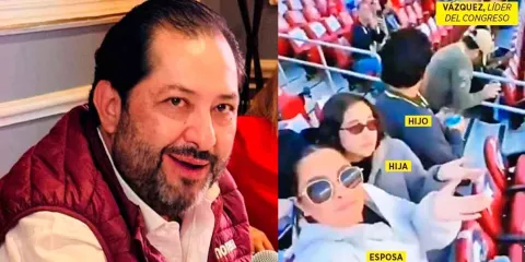 Exhiben a coordinador de MORENA en EDOMEX con su familia en el  Super Bowl LX ¿Y la austeridad a pa´?