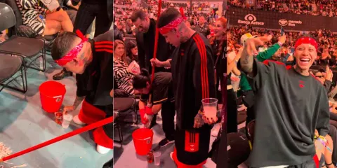 VIDEO. Santa fe Klan ayuda a personal de intendencia a limpiar el piso en evento de la Ultimate Fighting Championship