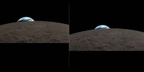 La tierra ocultándose detrás de la luna. Un fenómeno visual único desde Artemis II