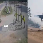 IMÁGENES SENSIBLES. Dos trabajadores quedaron tiesos al tocar línea de alta tensión 