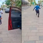 VIDEO. Un taxista bien "machito" sale corriendo cuando su rival lo persigue con un machete