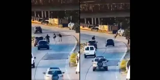 VIDEO. Delincuente sale volando tras fallido asalto en autopista de Buenos Aires