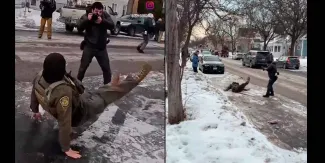 VIDEO. Tremendo resbalón de agente del ICE provoca burla viral de estadounidenses en redes 