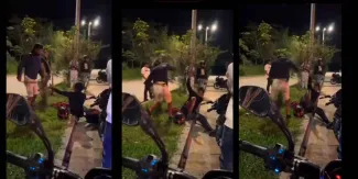 VIDEO. Joven sufre accidente en moto y es reprendido por su padre a cinturonazos frente a sus amigos