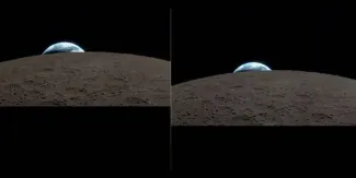 La tierra ocultándose detrás de la luna. Un fenómeno visual único desde Artemis II