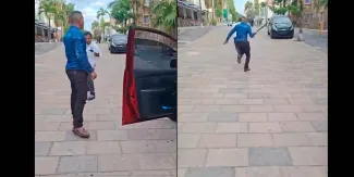 VIDEO. Un taxista bien "machito" sale corriendo cuando su rival lo persigue con un machete