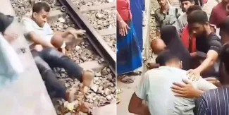 Se tiró a las vías para salvar a su bebé y el tren les pasó por arriba