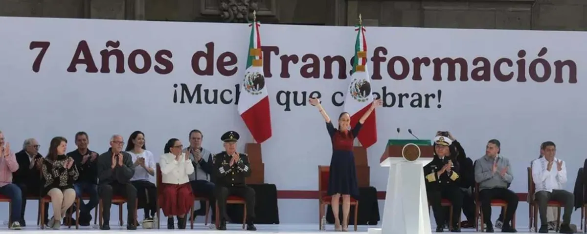 Sheinbaum celebra 7 años de la 4T; destaca salario mínimo, recaudación y soberanía