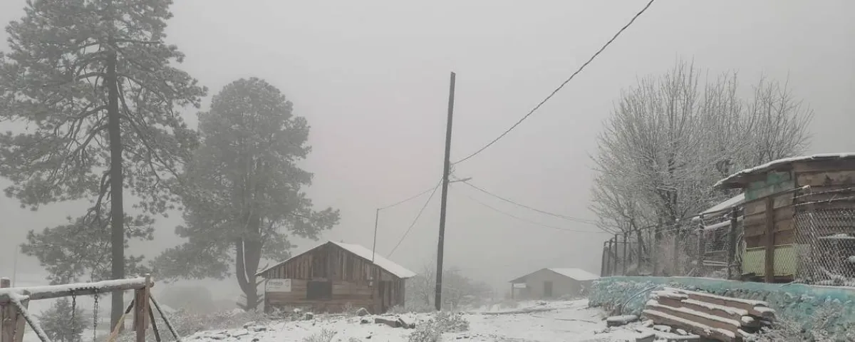 Tormenta invernal cubren de blanco a Chihuahua y Durango