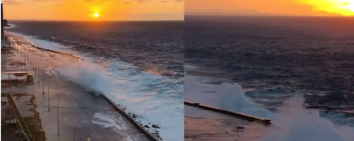 Evacuaciones y cortes de servicios por fuerte oleaje en Cuba debido a un Frente Frío