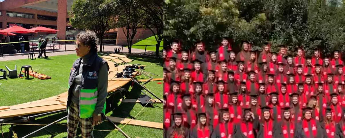 VIDEO. Colapsan gradas en la Ibero durante foto de graduación; hay 23 lesionados