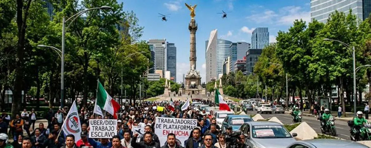 Choferes de Uber y DiDi protestan en CDMX: exigen menos comisiones y mejores ingresos